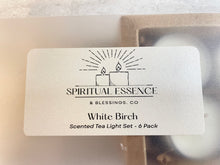 Load image into Gallery viewer, White Birch Tea Lights – Cozy Aromatherapy Candle Gift Box (Set of 6)
