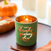 Load image into Gallery viewer, Thanksgiving Candle Holder Set (4) Frosted Glass with Gold Interior, Fall Table Décor