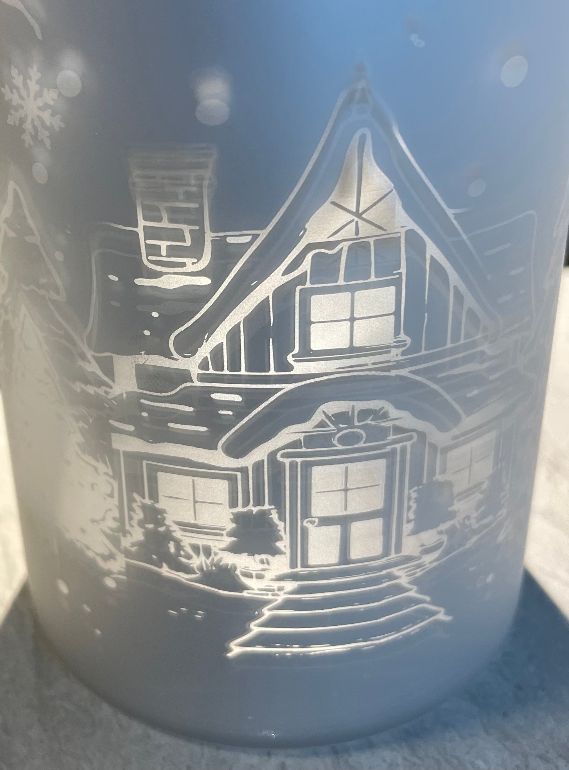 Silver Frosted Winter Village Candle Holders – Set of 3 Holiday Decor