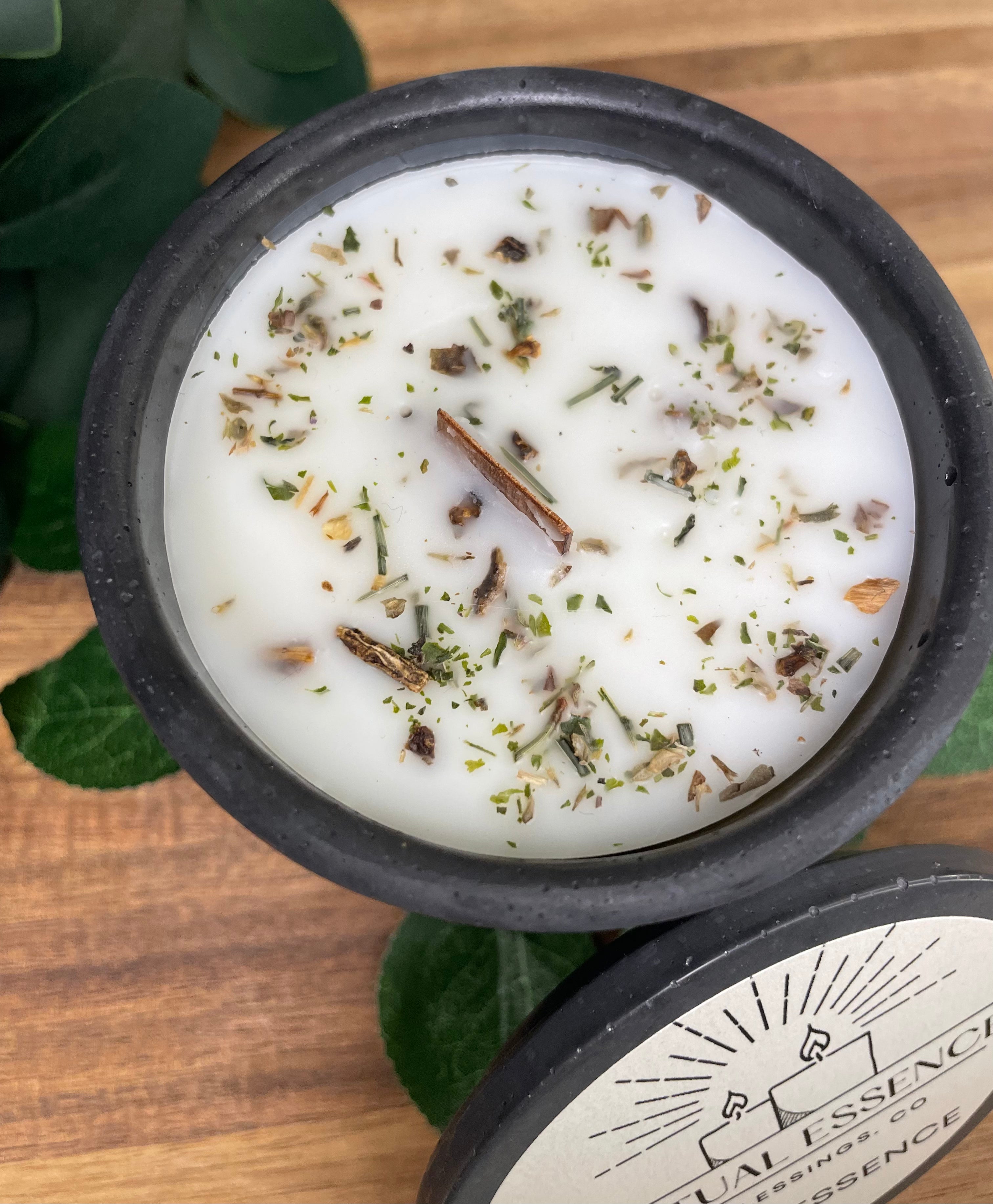 Aura Essence – Energy Cleansing & Protection Candle | 12 oz Concrete Jar